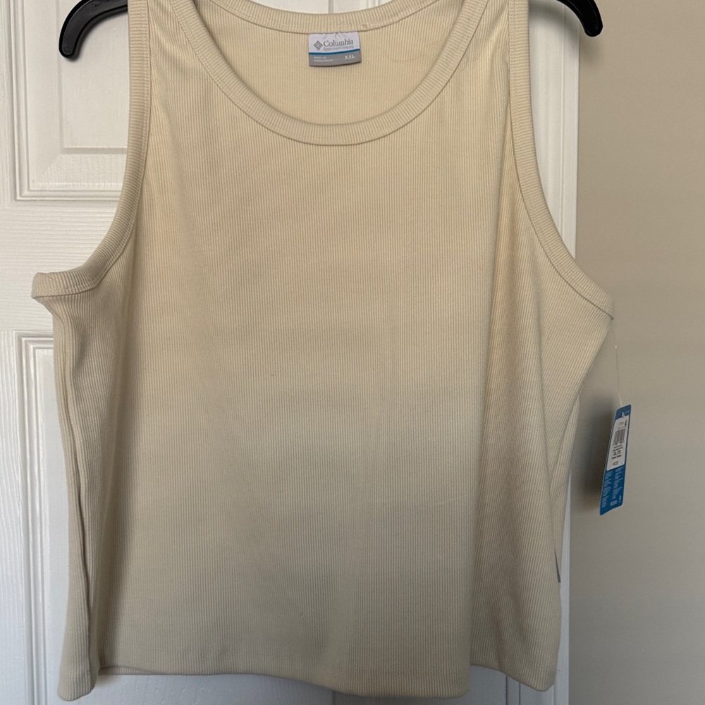 Columbia Women's Light Cream Ribbed Tank Top